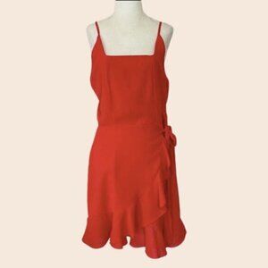 Vixen Red Wrap Dress w/ Square Neckline Size Large